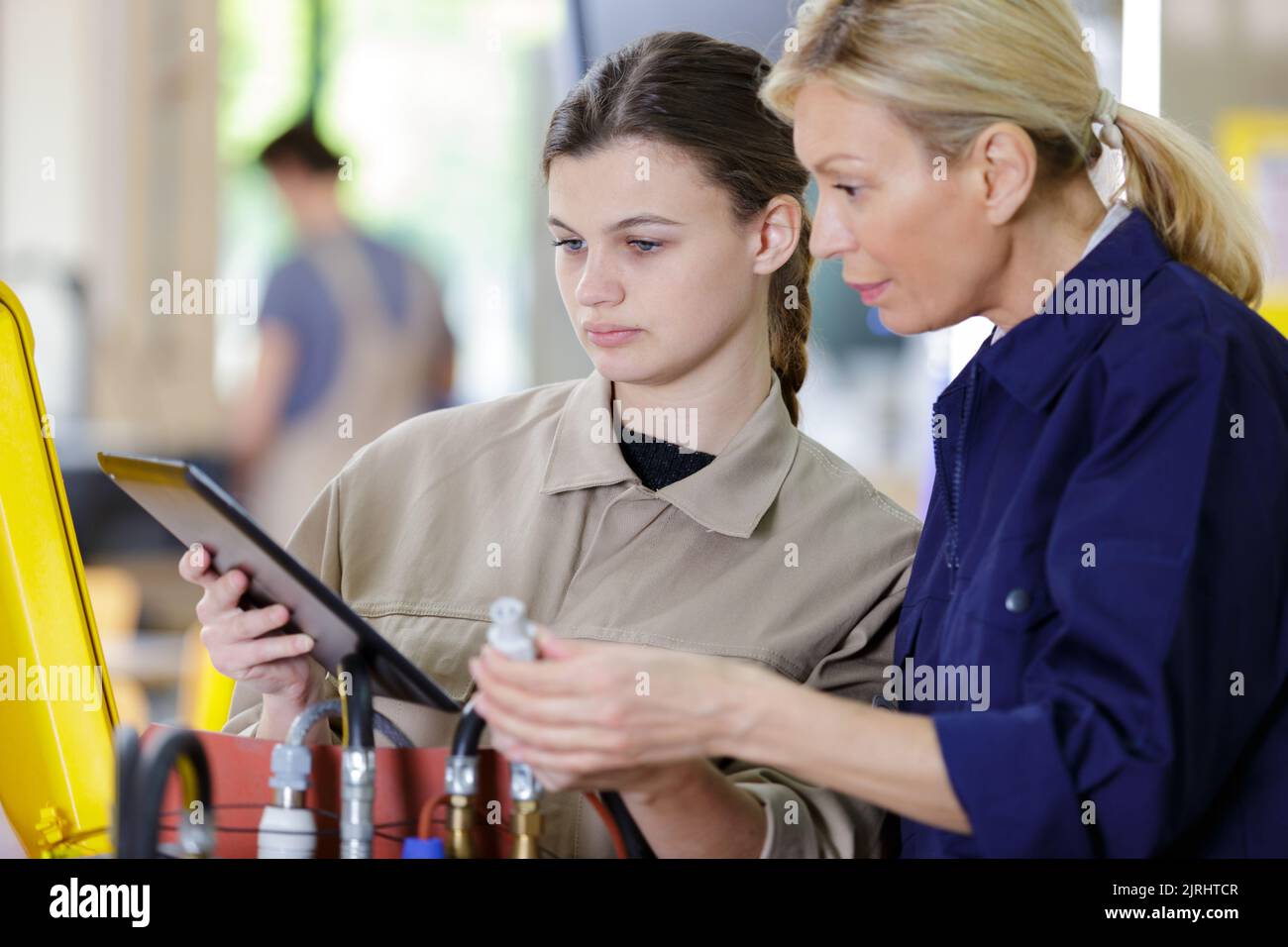 female production workers in the new factory Stock Photo Alamy