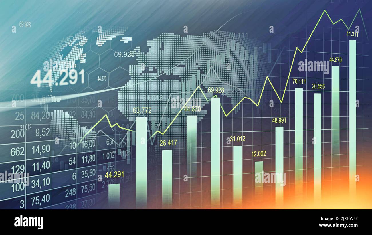 Stock market or forex trading graph in graphic concept suitable for financial investment or