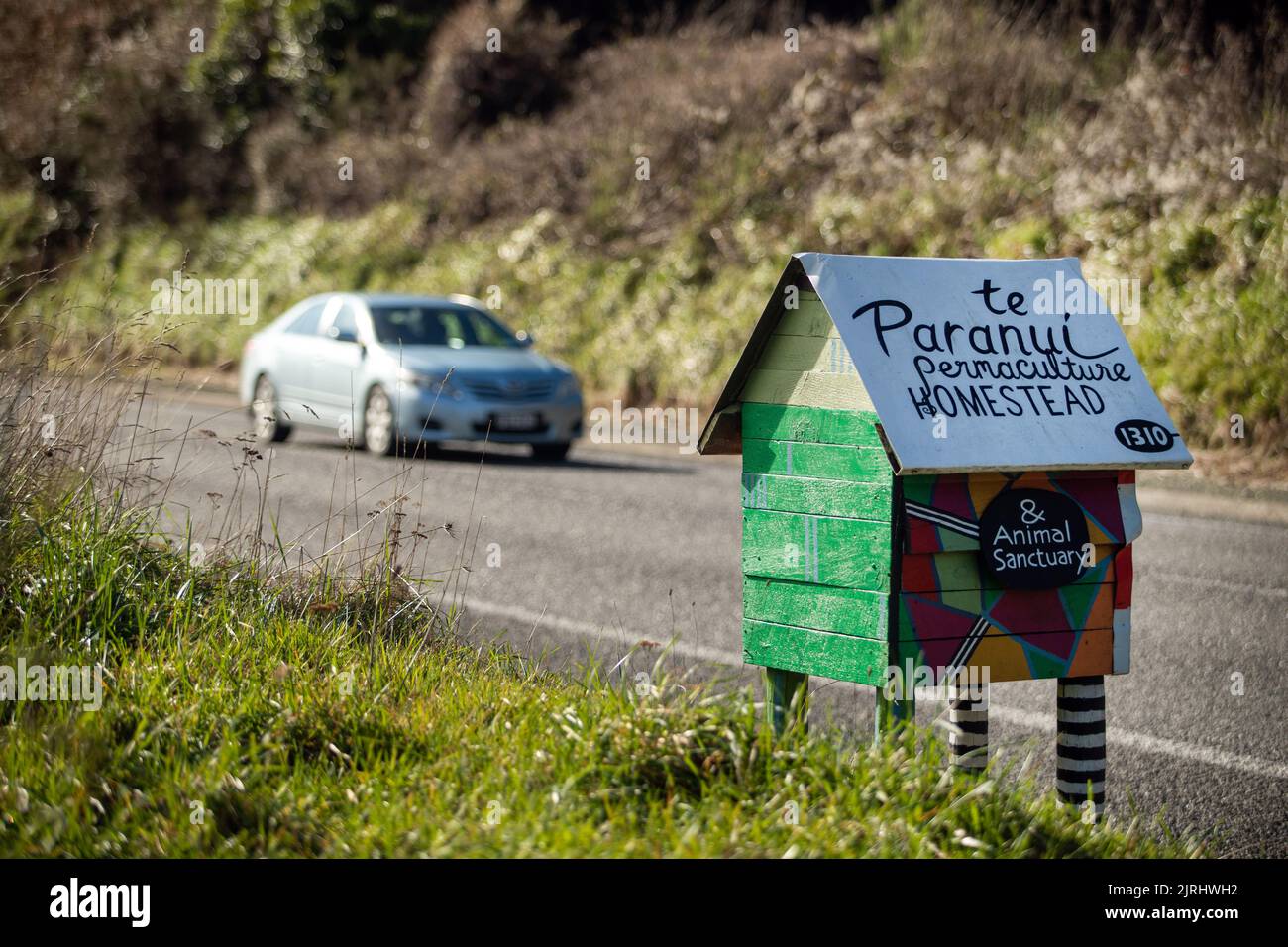 Te Paranui , a permaculture community near Picton, New Zealand Stock Photo