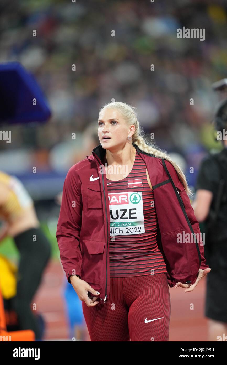 Līna Mūze taking part in the javelin throw at the European Athletics