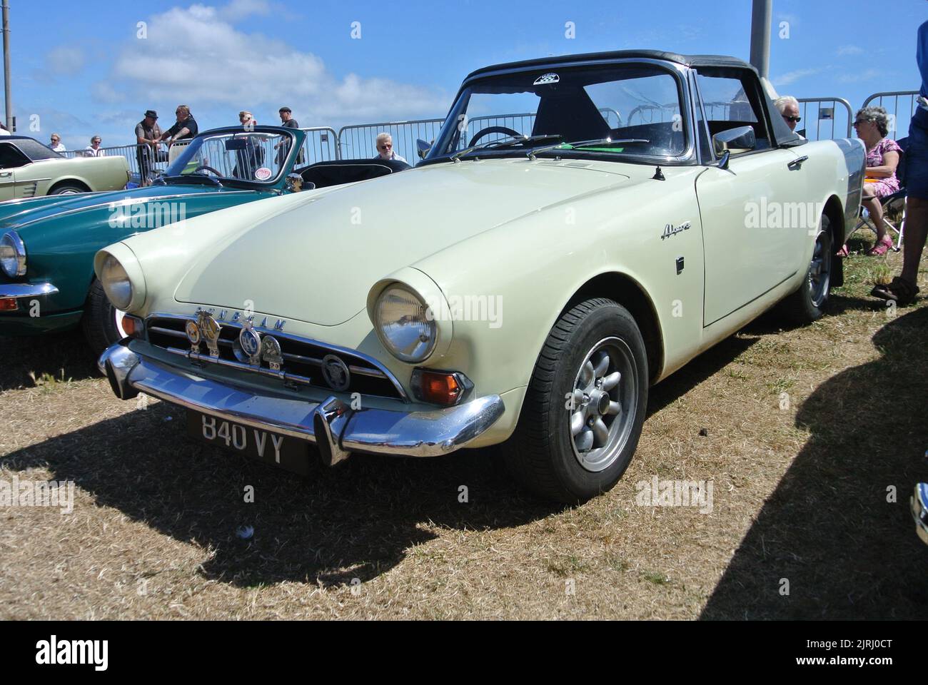 A 1964 Sunbeam Alpine parked on display at the English Riviera classic car show, Paignton, Devon, England, UK. Stock Photo