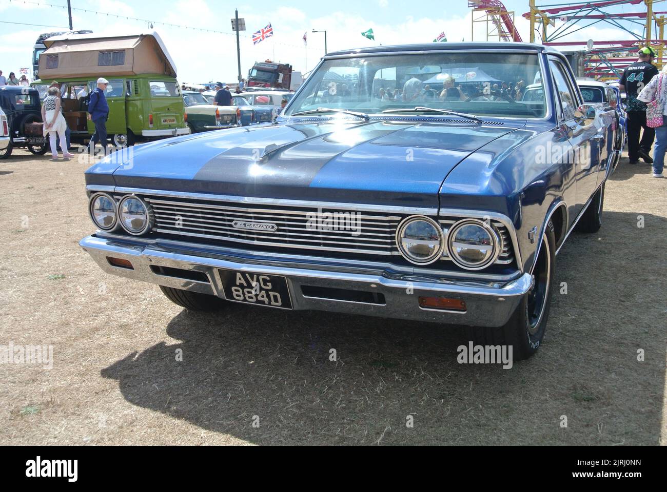 A 1966 Chevrolet El Camino parked on display at the English Riviera