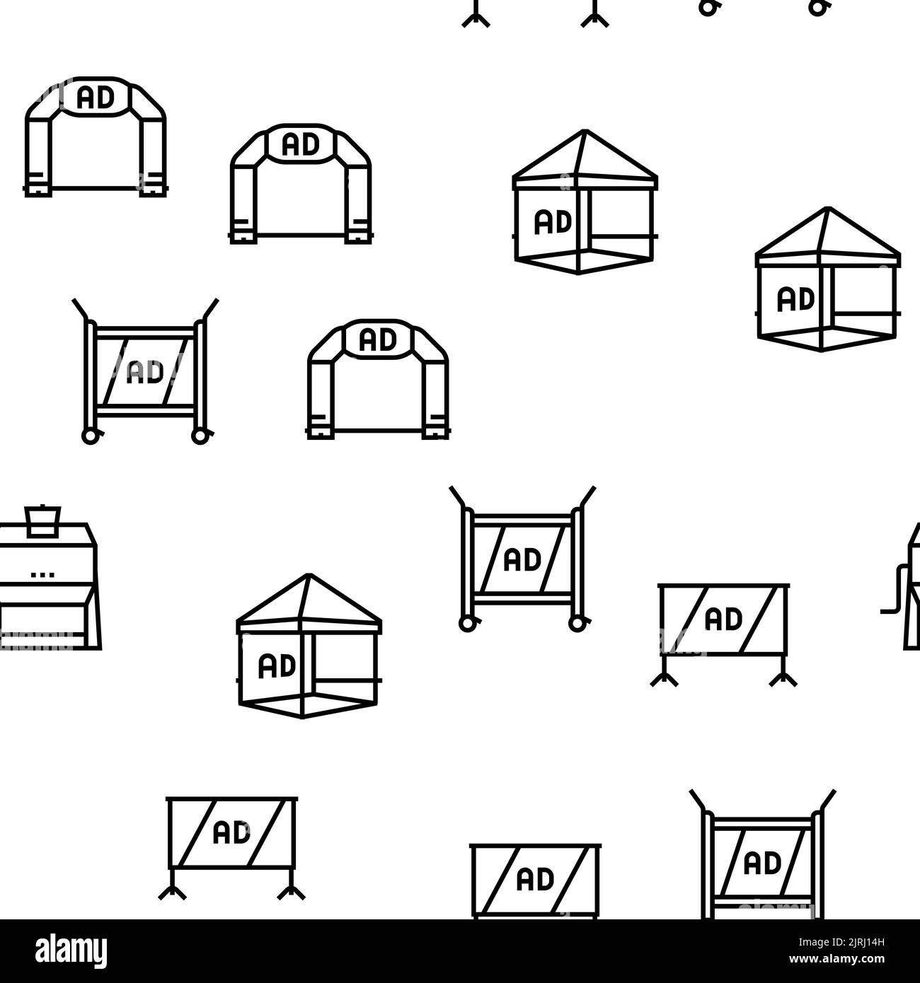 stand trade show event booth vector seamless pattern Stock Vector Image