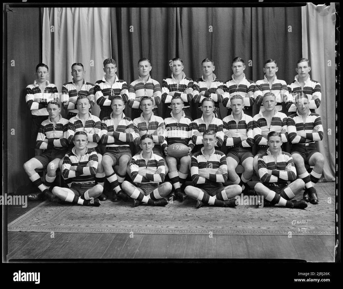 New Plymouth Boys High School First Fifteen 1931 By William Oakley F new-plymouth-boys-high-school-first-fifteen-1931-by-william-oakley-f