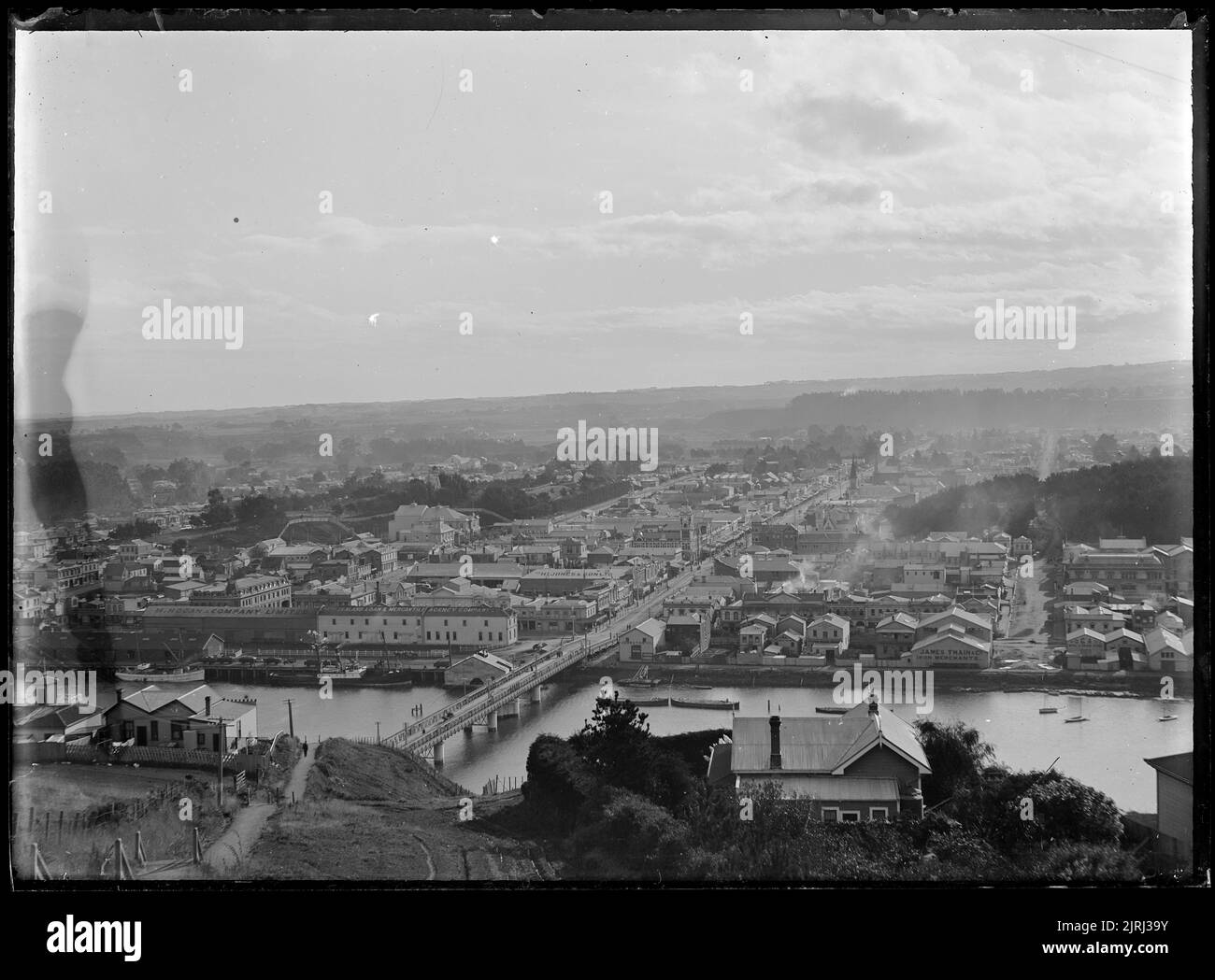 Whanganui from Durie Hill, circa 1908, by Fred Brockett Stock Photo Alamy
