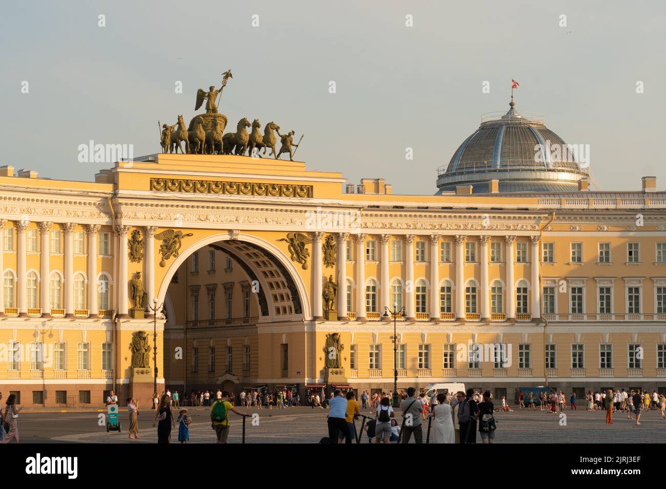 RUSSIA, PETERSBURG - AUG 18, 2022: building petersburg square staff palace general timelapse st facade, from travel decor in saint and culture city Stock Photo