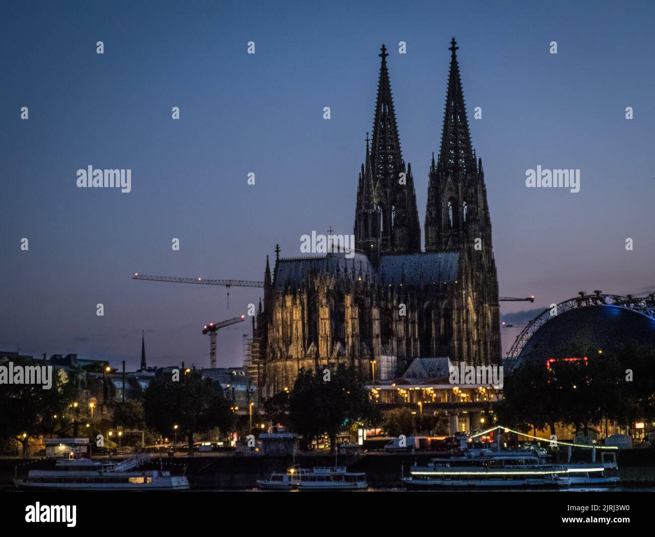 The great Cathedral of Cologne in the evening Stock Photo