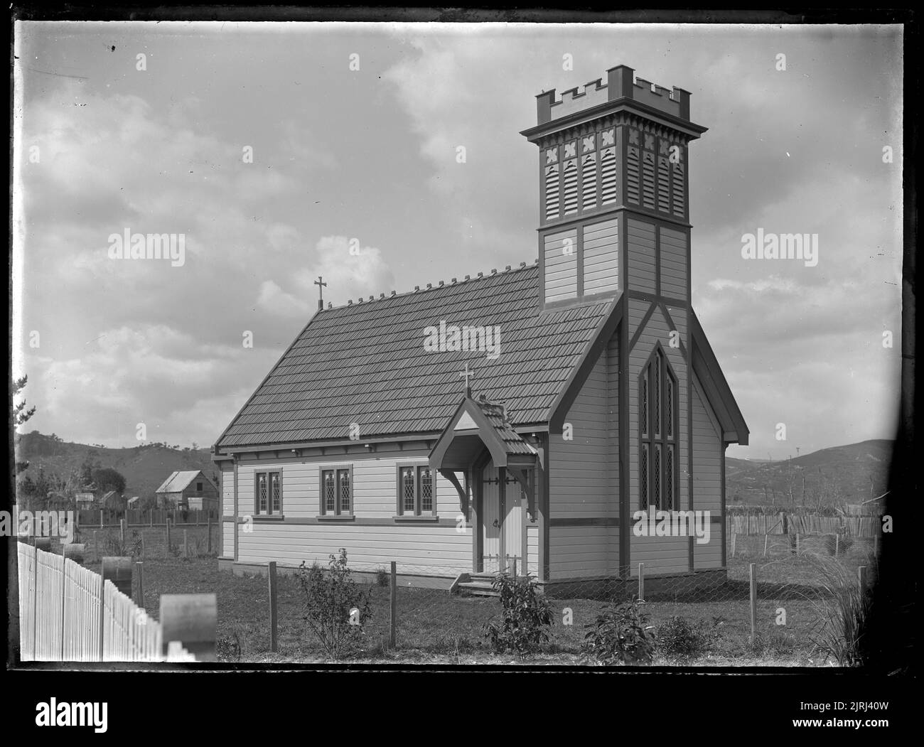 Wooden building exterior Black and White Stock Photos & Images - Alamy