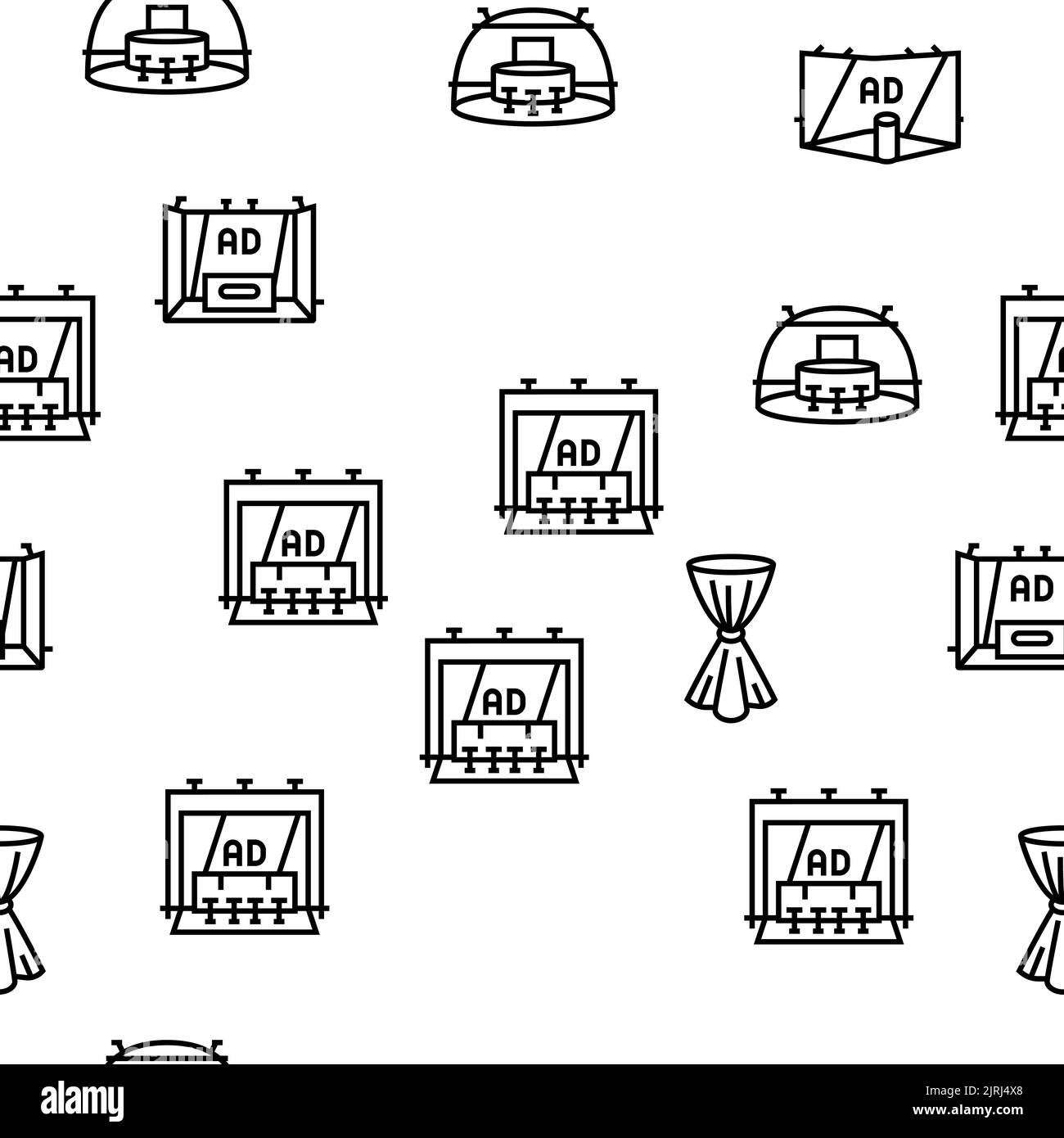 stand trade show event booth vector seamless pattern Stock Vector Image