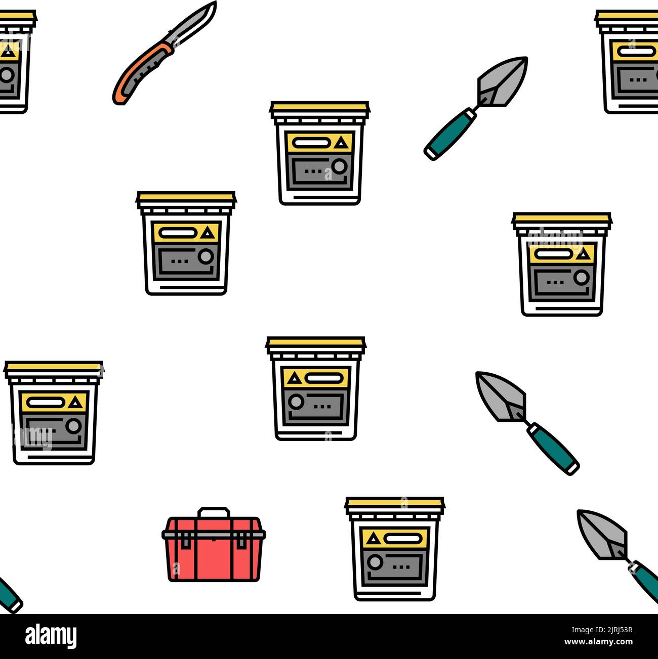 building tool hammer repair drill vector seamless pattern Stock Vector ...