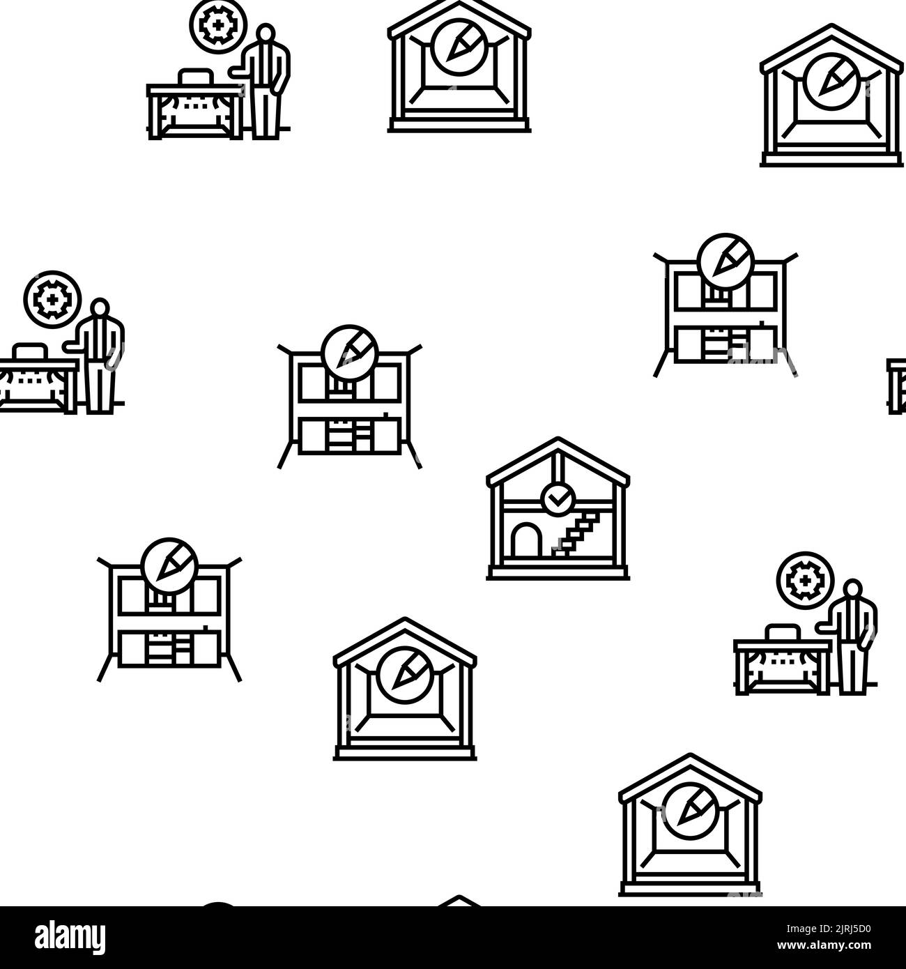 room interior design home modern vector seamless pattern Stock Vector ...