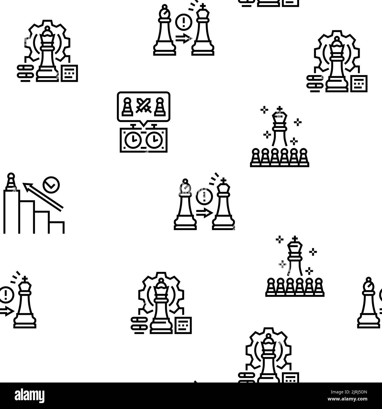 Chess Smart Strategy Game Figure vector seamless pattern Stock Vector ...