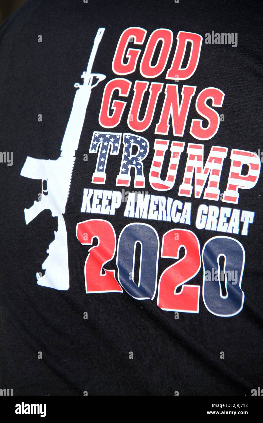 Trump supporter's shirt during the presidential campaign in the U.S.A. 2020 Stock Photo