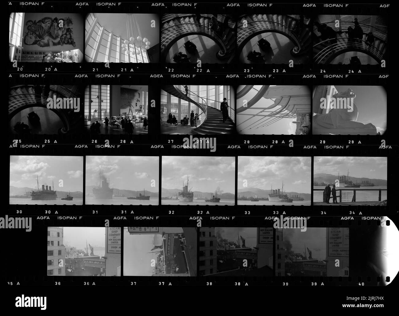 New Zealand Centennial Exhibition and views of harbour and docks, Wellington, April 1940-May 1940, Wellington, by Eric Lee-Johnson. Stock Photo