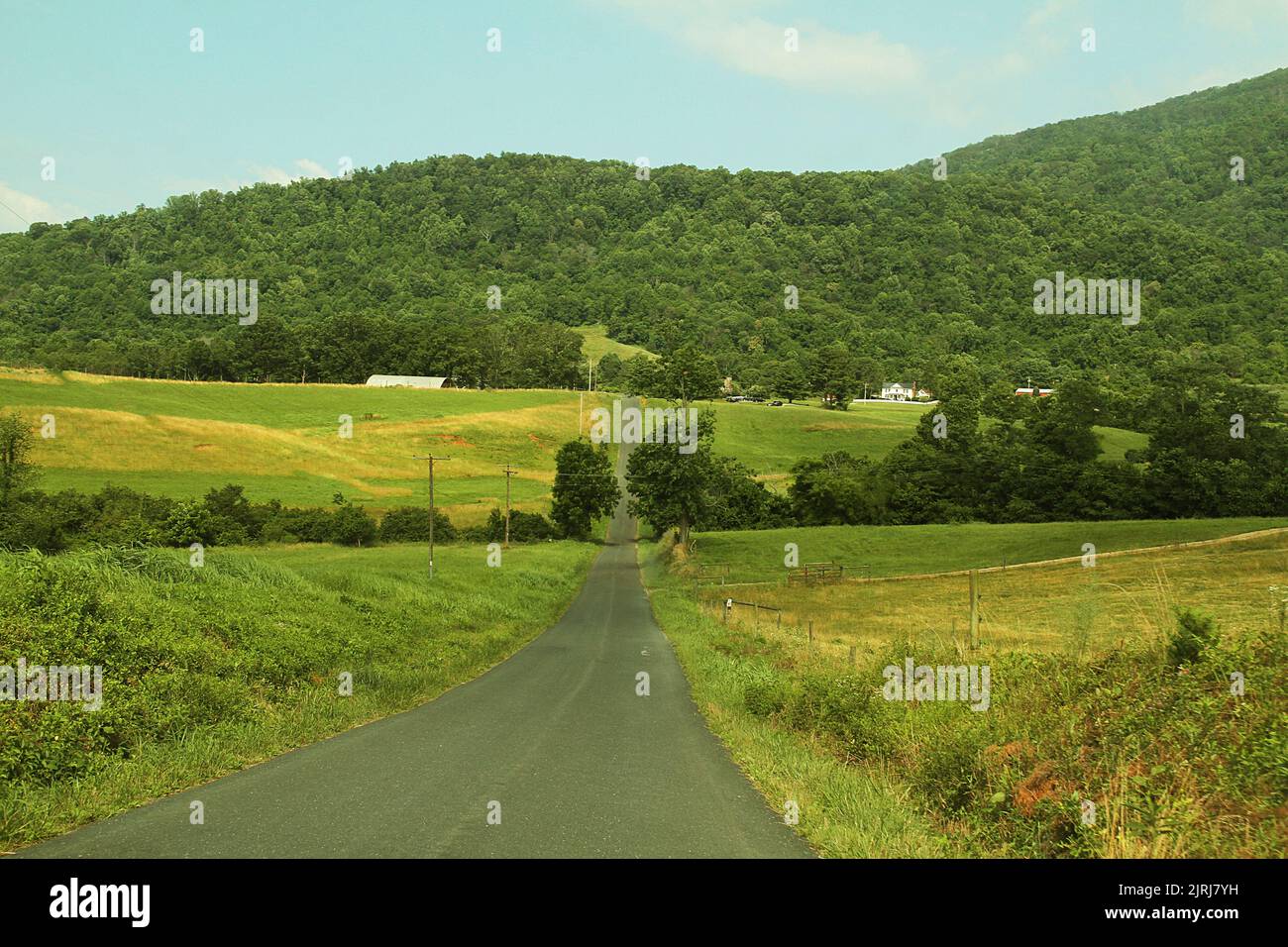 Country road in Virginia's countryside, USA Stock Photo