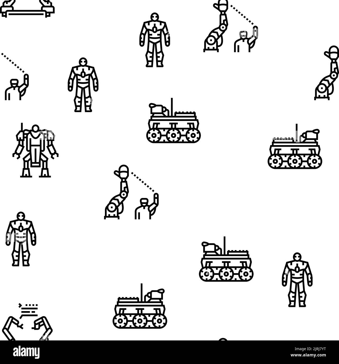 Robot Development And Industry vector seamless pattern Stock Vector ...
