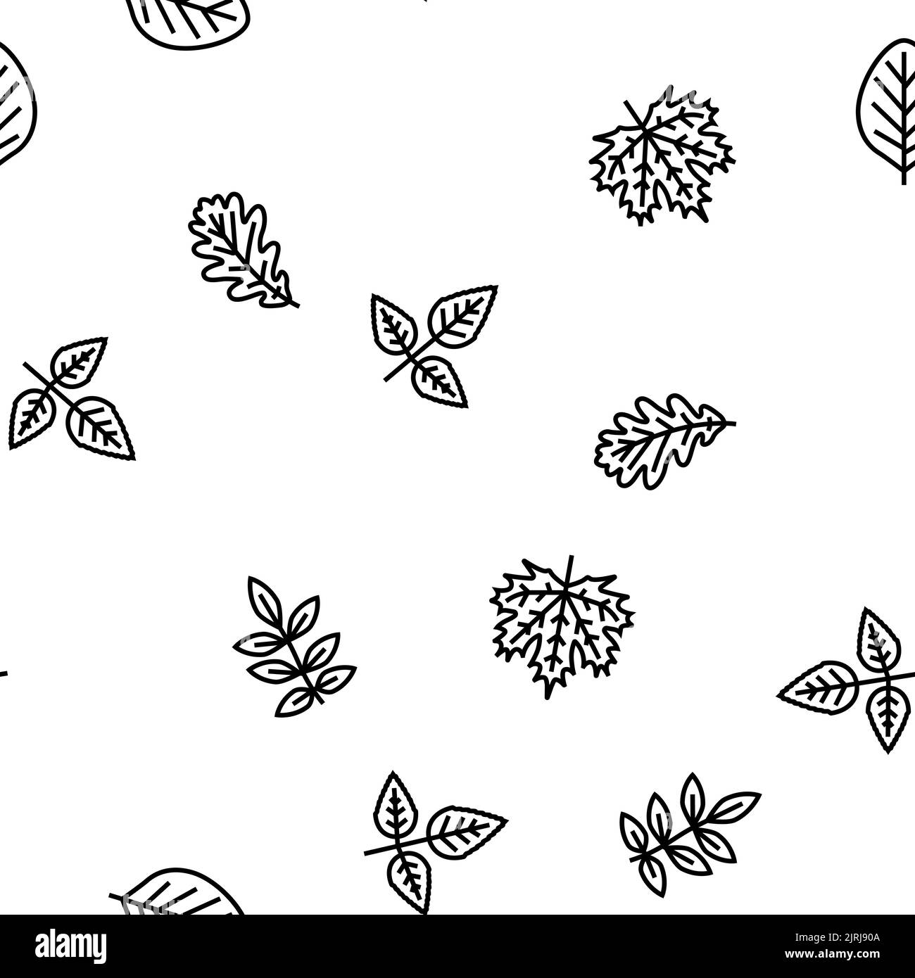 Leaf Of Tree, Bush Or Flower vector seamless pattern Stock Vector