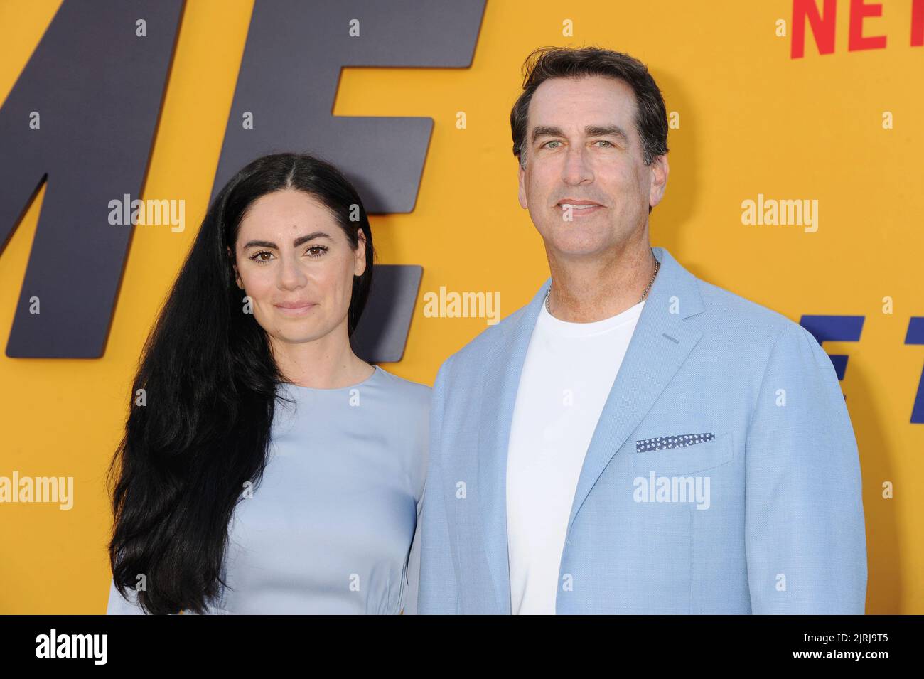 LOS ANGELES, CA - AUGUST 23: (L-R) Kasia Kay and Rob Riggle attend the ...