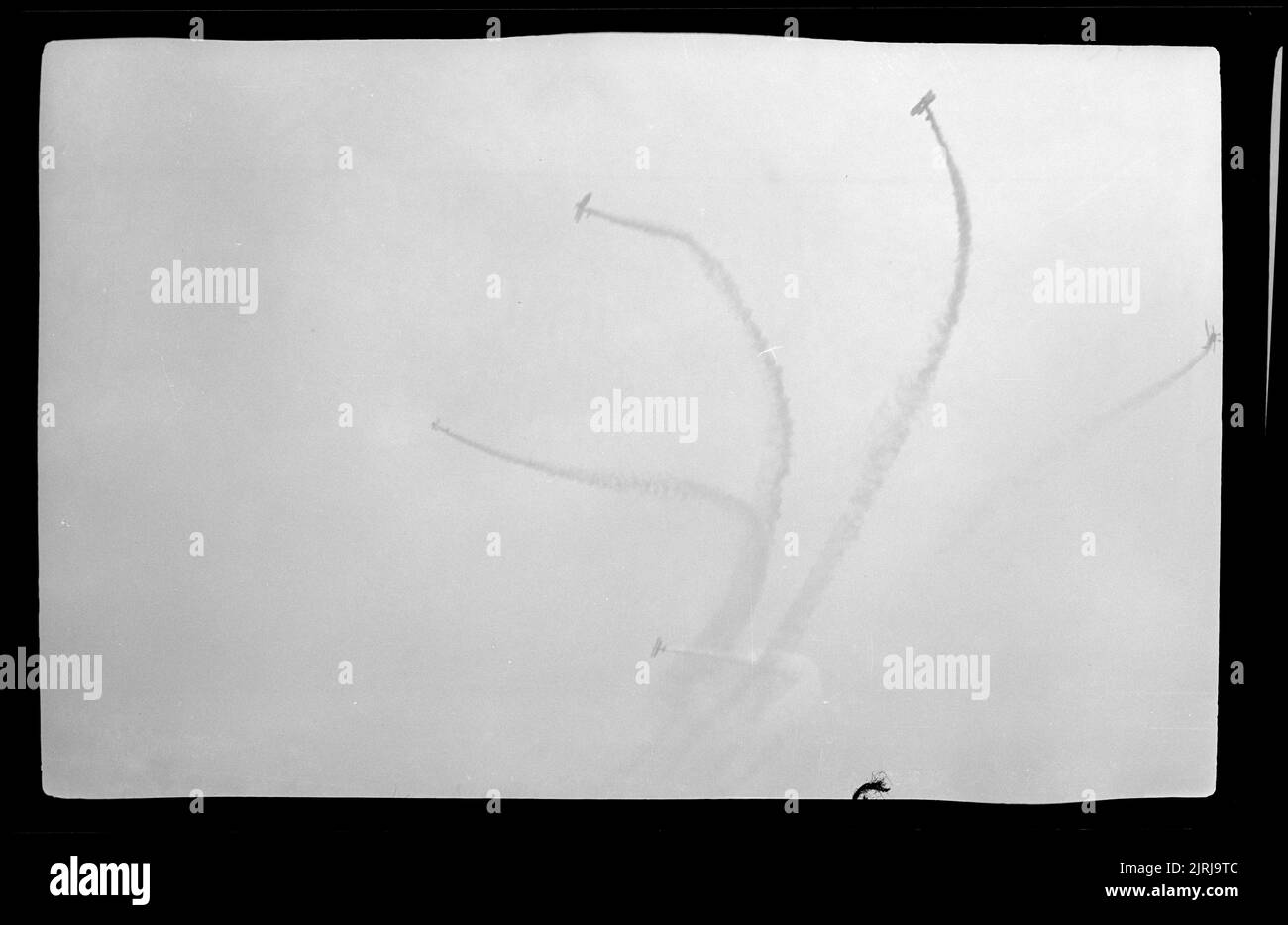 Airplane demonstration in the skies above Hendon, London, 1935, England