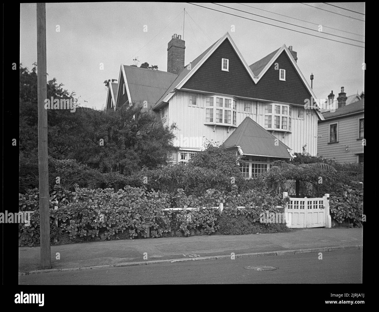 Lady Grey's house, 1940s, Wellington, by J.W. ChapmanTaylor Stock