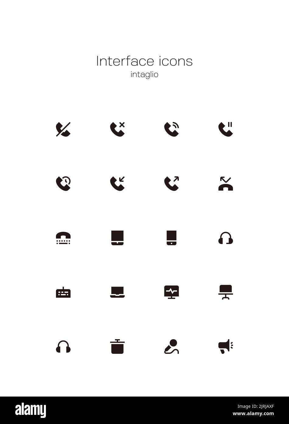 UI UX display interface related minimal black colored icon set Stock ...