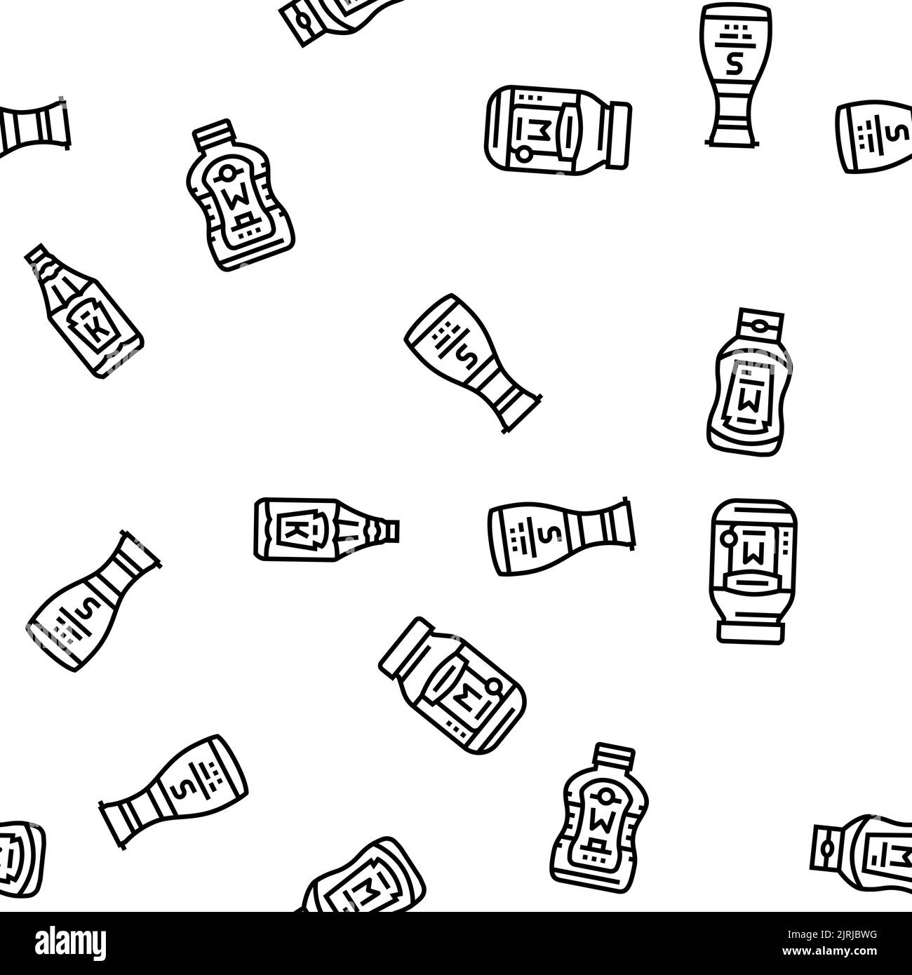 sauce ketchup food mayonnaise vector seamless pattern Stock Vector ...