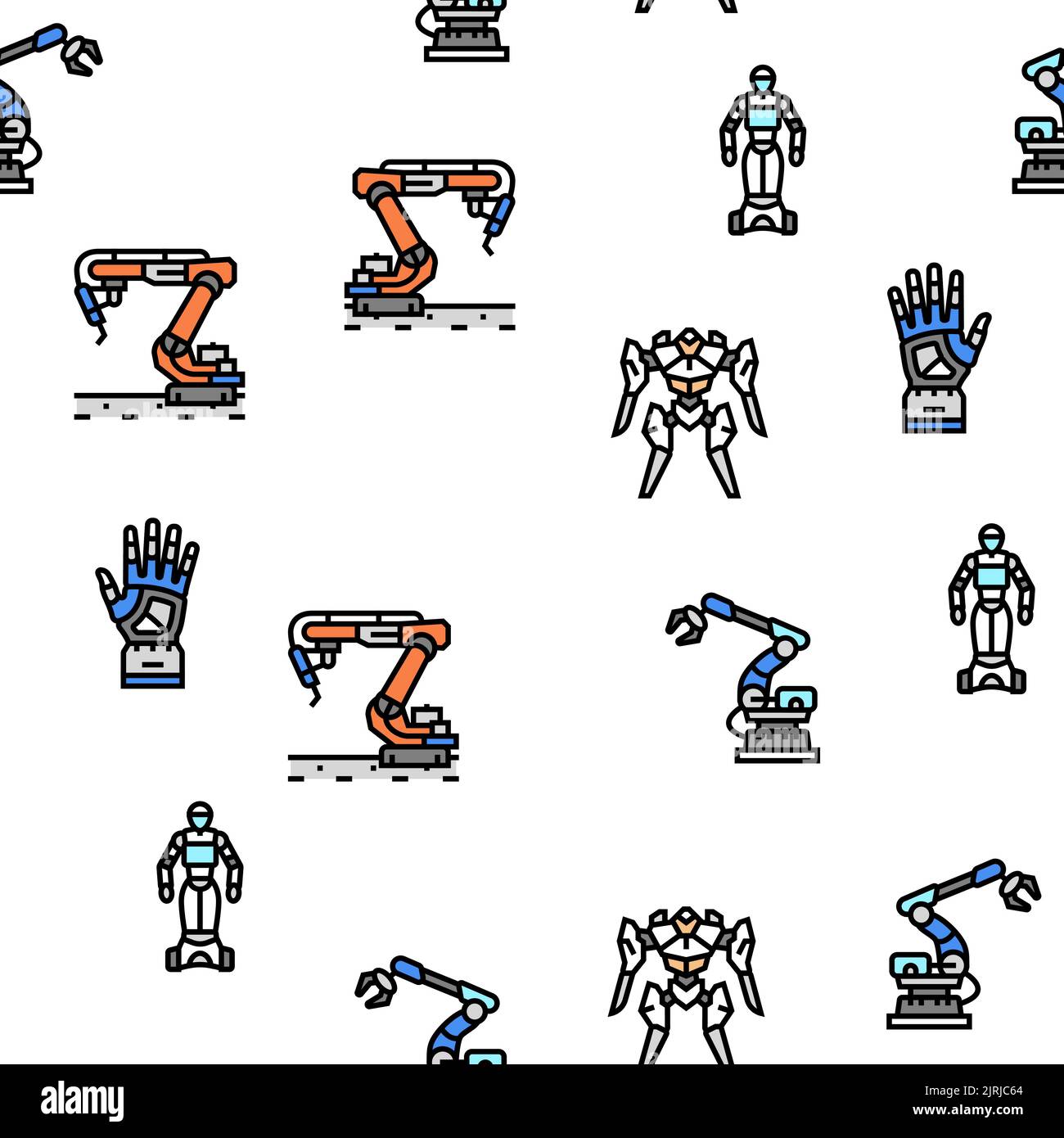 Robot Development And Industry vector seamless pattern Stock Vector ...