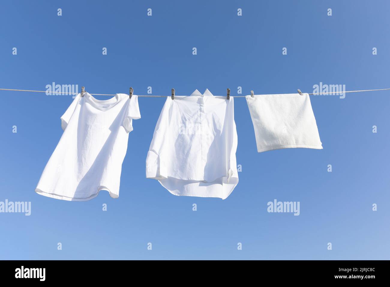 aesthetic laundry concept clothes line Stock Photo - Alamy