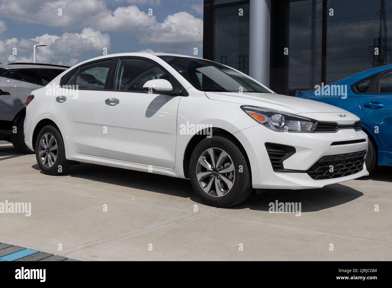 Indianapolis - Circa August 2022: Kia Rio display at a dealership. Kia ...