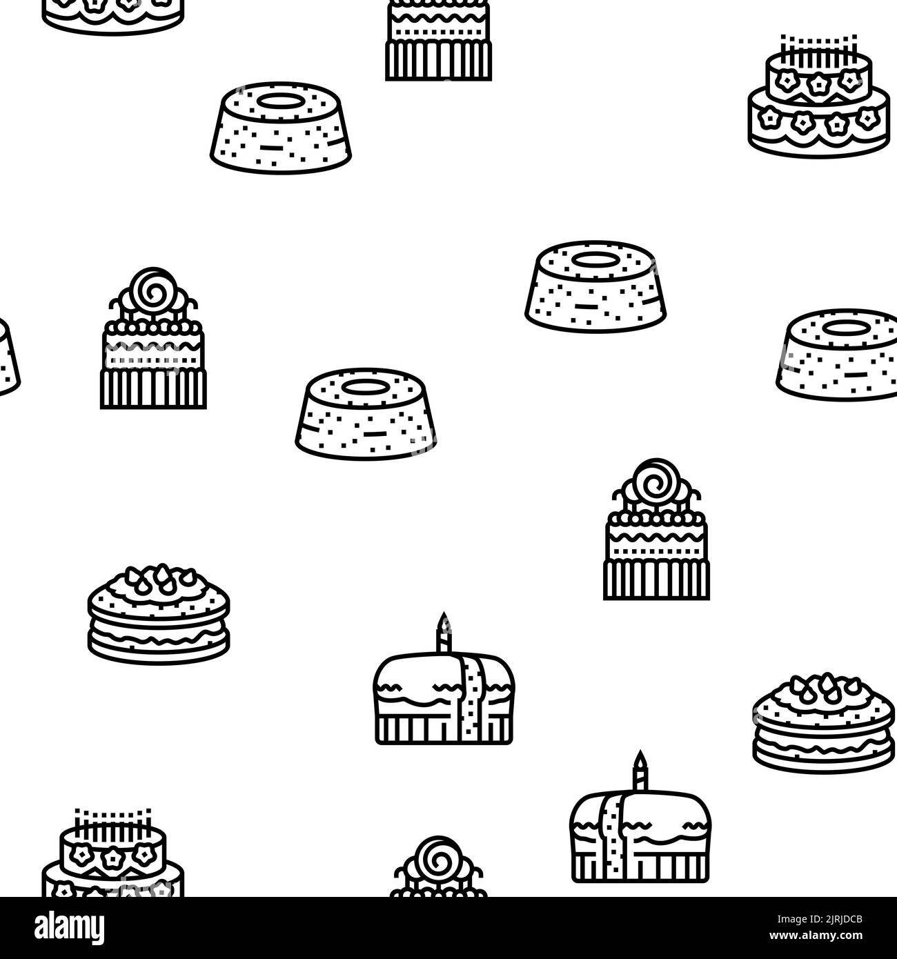 Pattern Line Cake cake birthday food dessert party vector seamless pattern Stock Vector ...
