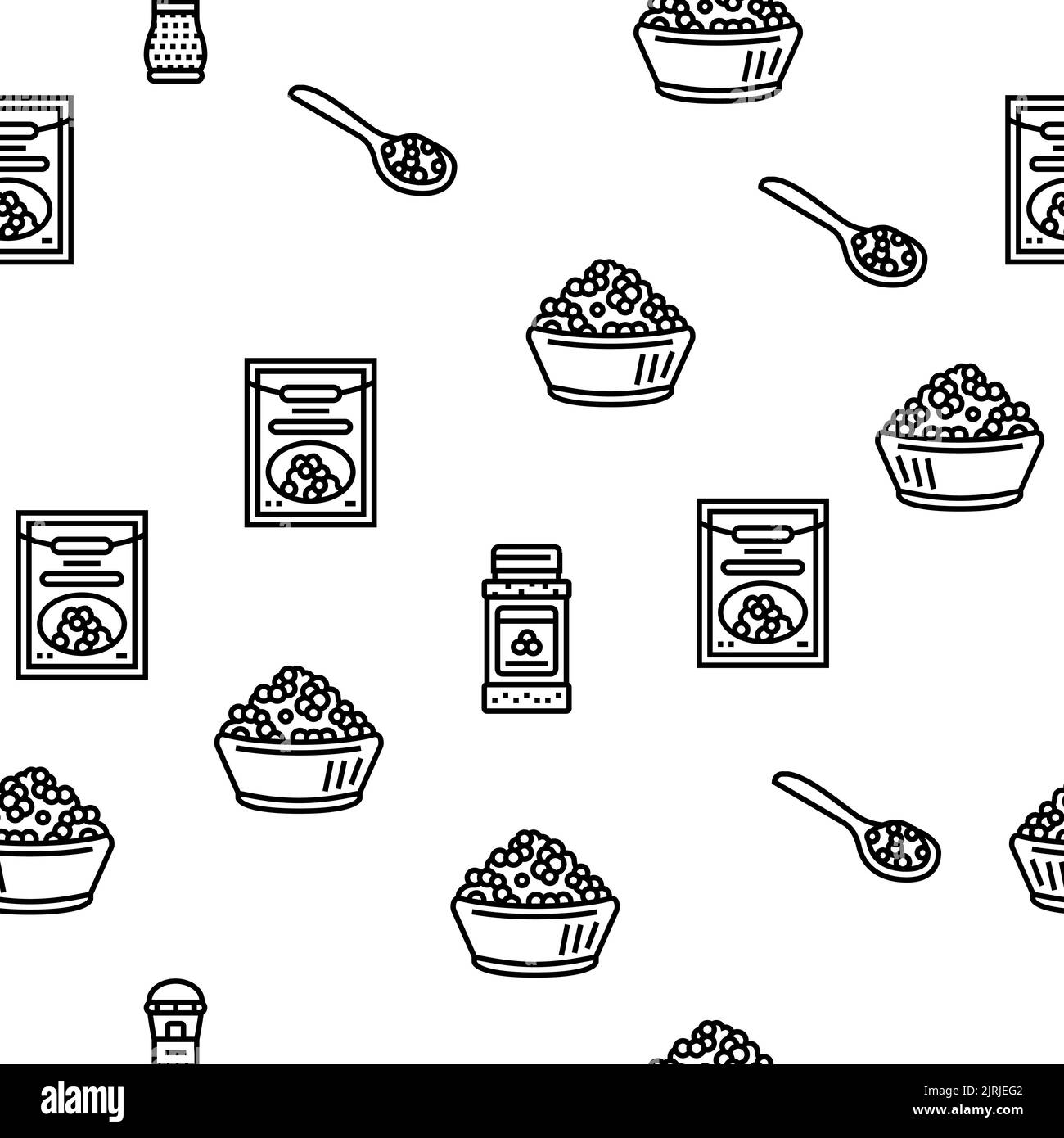 Black Pepper Aromatic Hot Spice vector seamless pattern Stock Vector