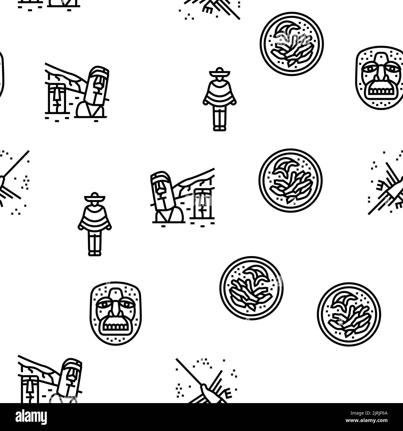 South America Scape And Tradition vector seamless pattern Stock Vector Image & Art Alamy