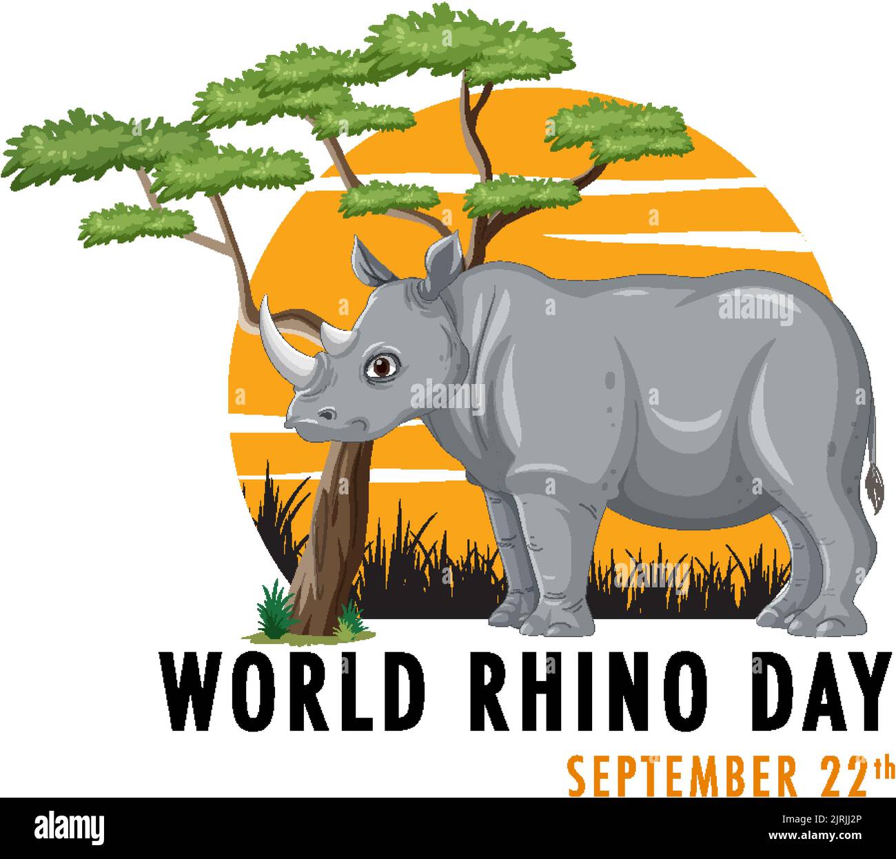 World Rhino Day September 22 illustration Stock Vector Image & Art - Alamy