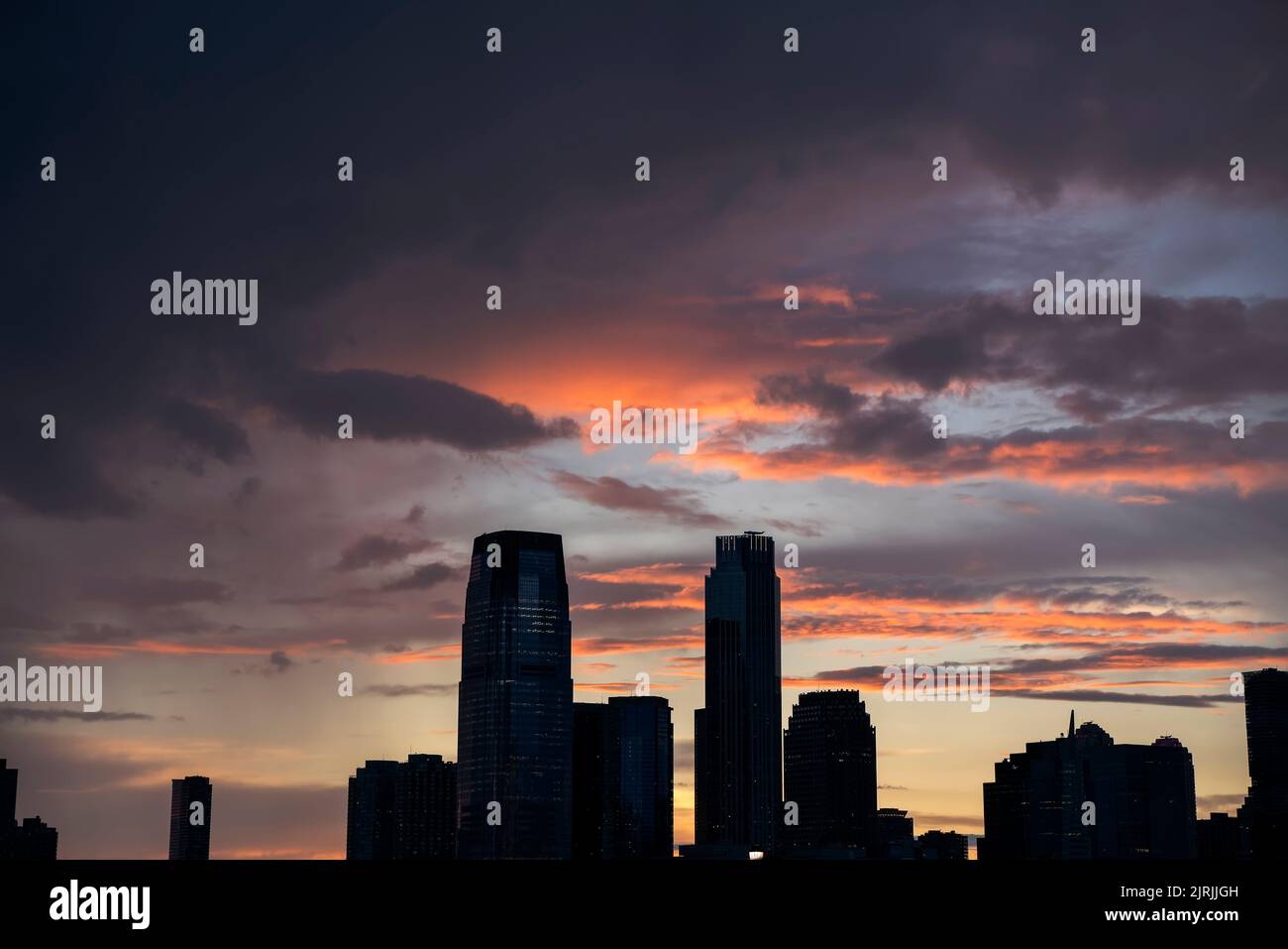 Beautiful view at Manhattan New York sunset time Stock Photo