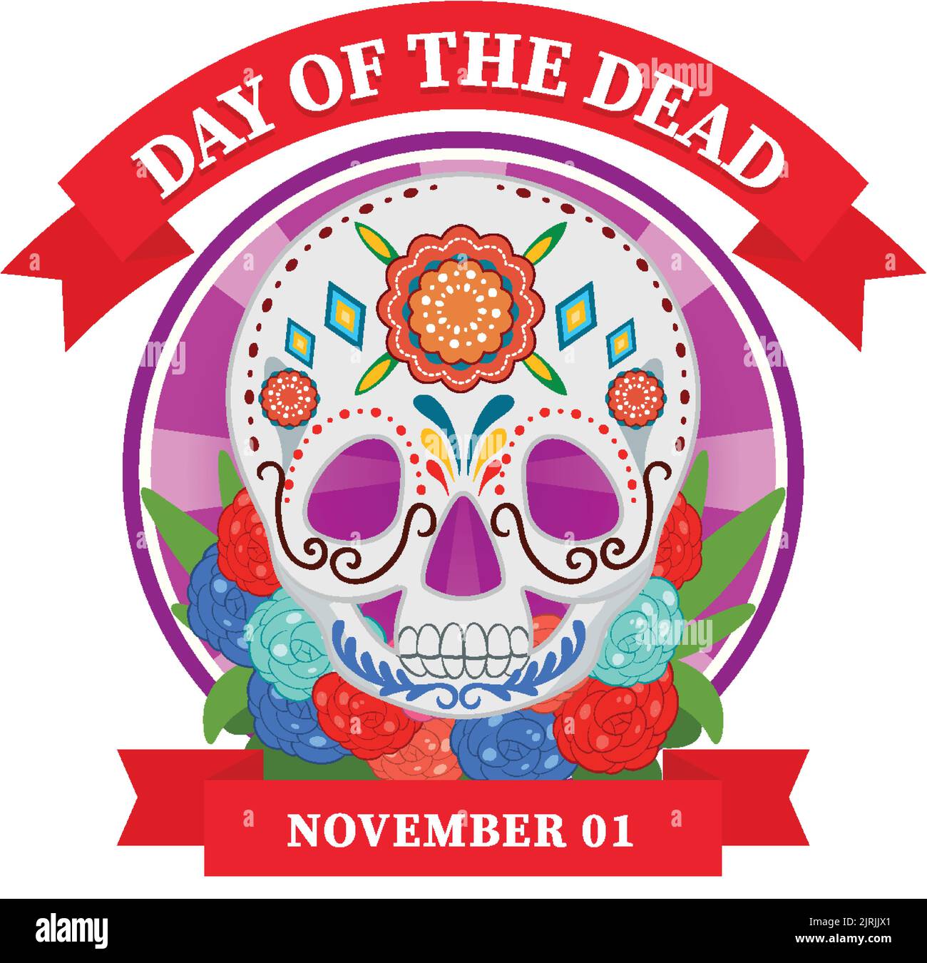 Day Of The Dead With Mexican Calaca Illustration Stock Vector Image