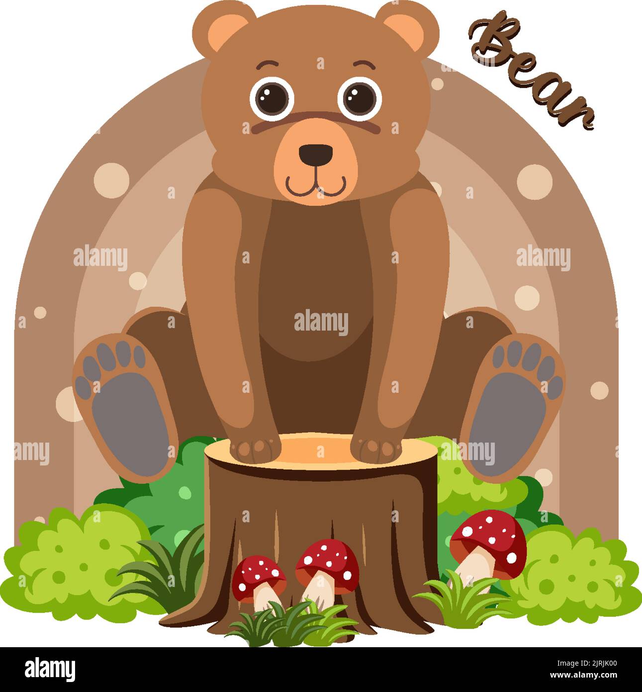 Cute bear in cartoon flat style illustration Stock Vector Image & Art ...