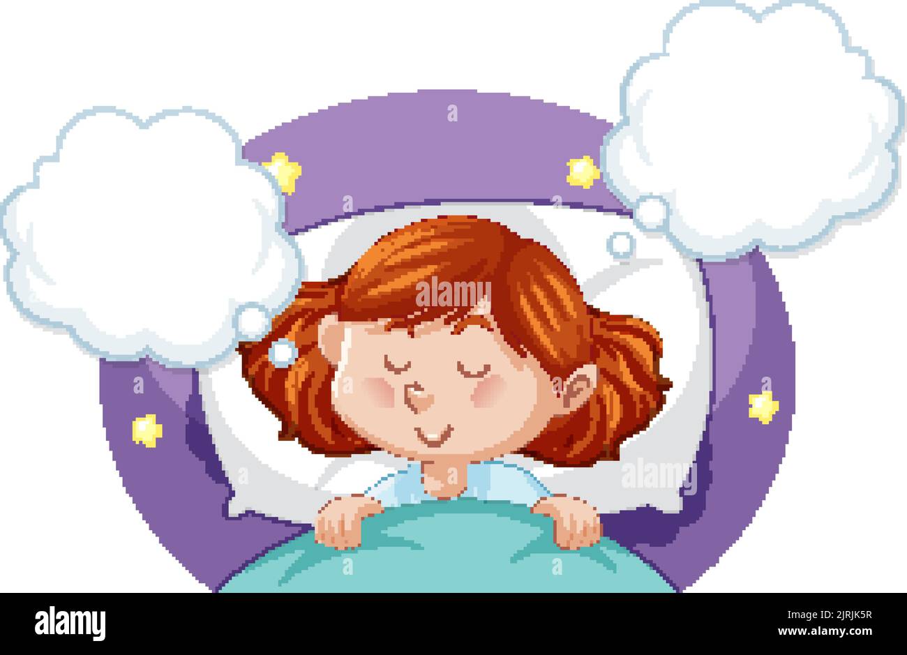 Cute girl sleeping clipart illustration Stock Vector Image & Art - Alamy