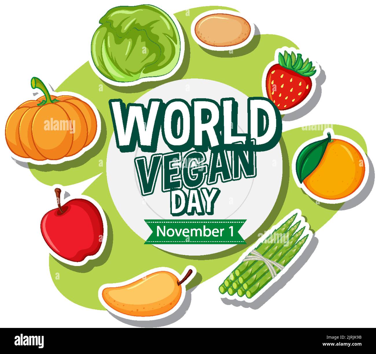 World Vegan Day Logo Concept illustration Stock Vector Image & Art - Alamy