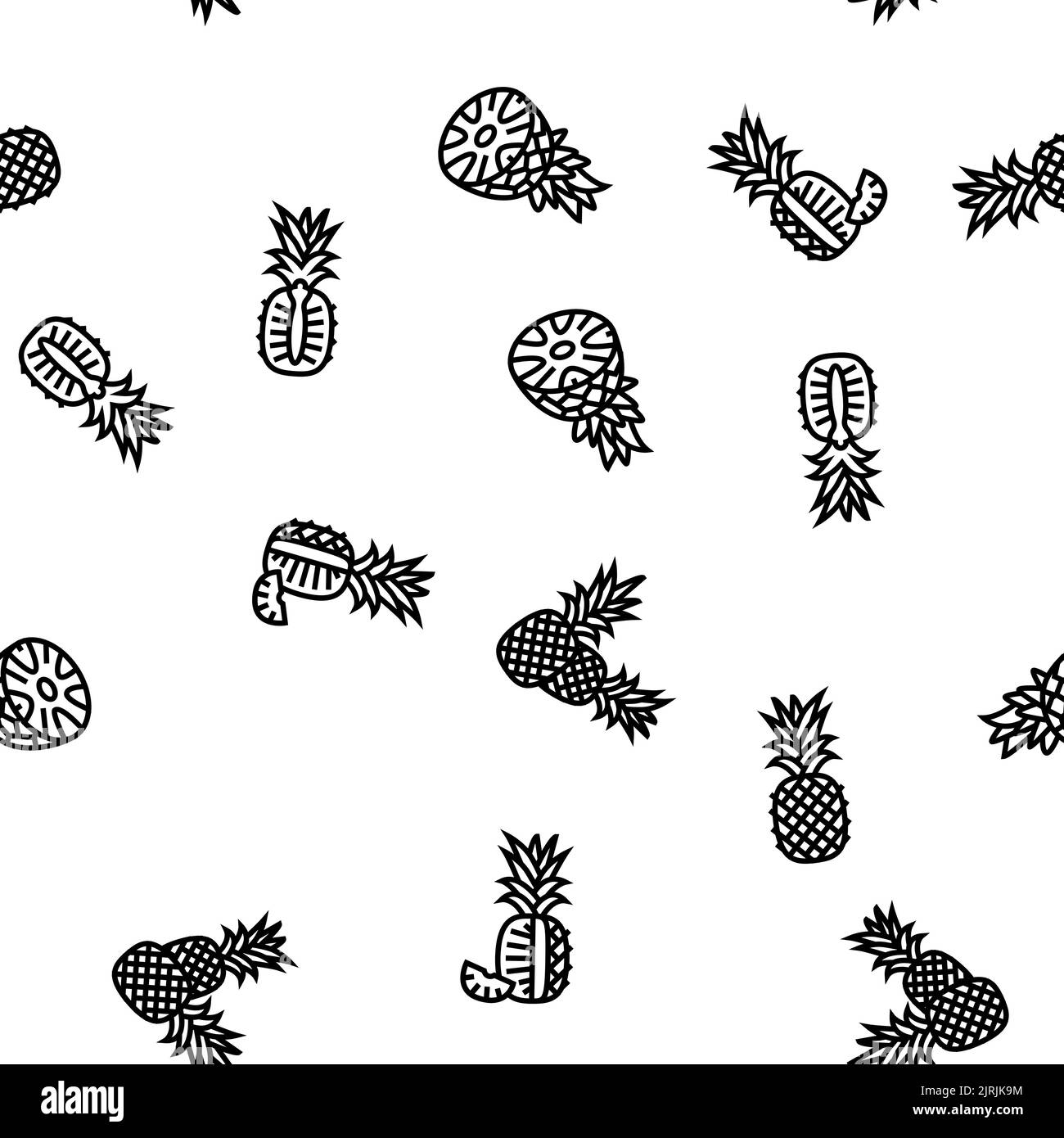 pineapple fruit tropical food vector seamless pattern Stock Vector ...