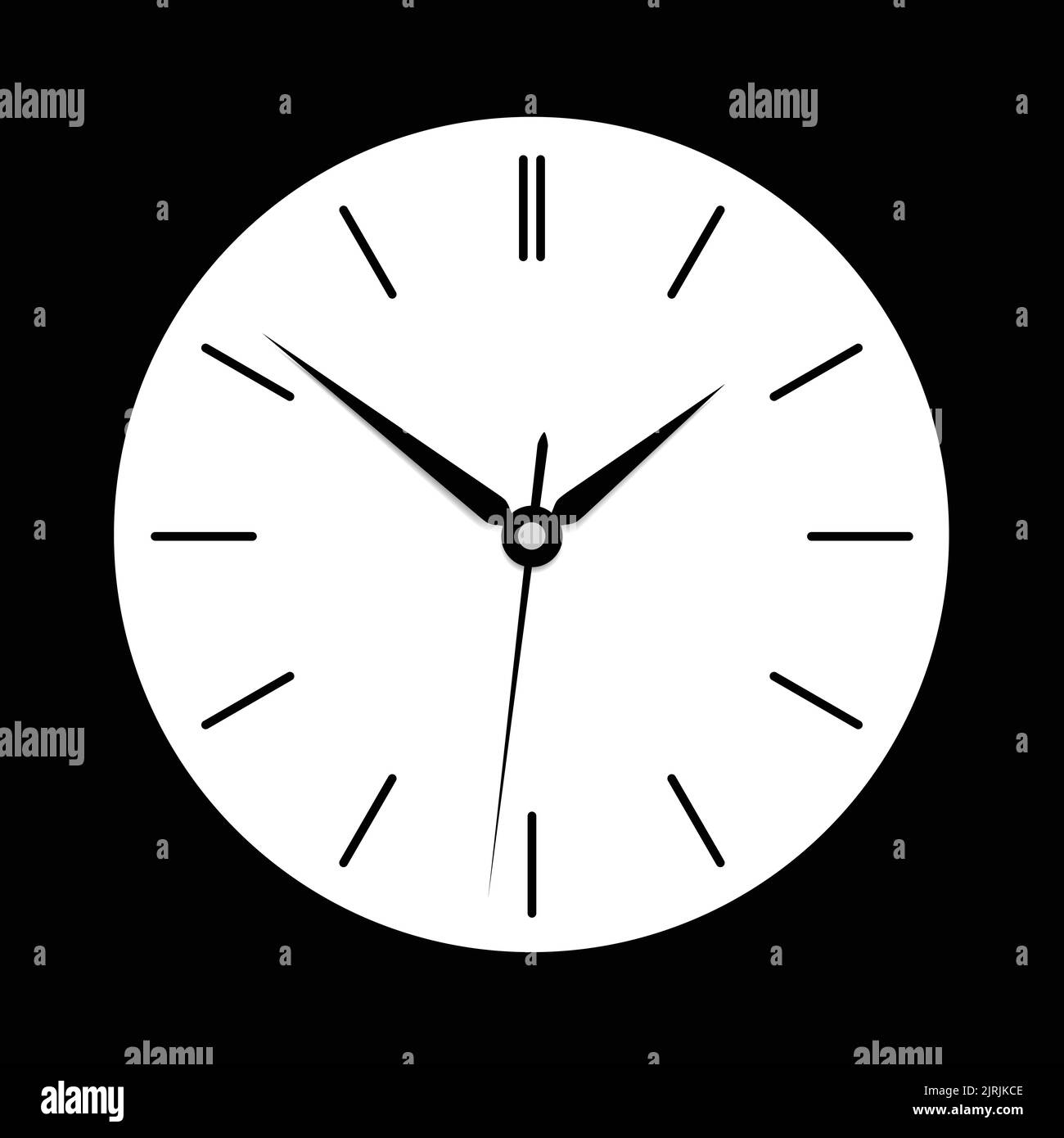 Flat design wall clock face with hands without numbers. Isolated on white background - vector Stock Vector