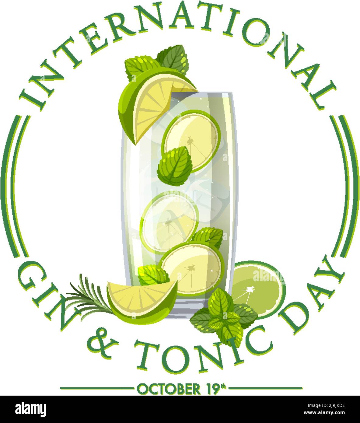 International Gin and Tonic Day Banner illustration Stock Vector Image