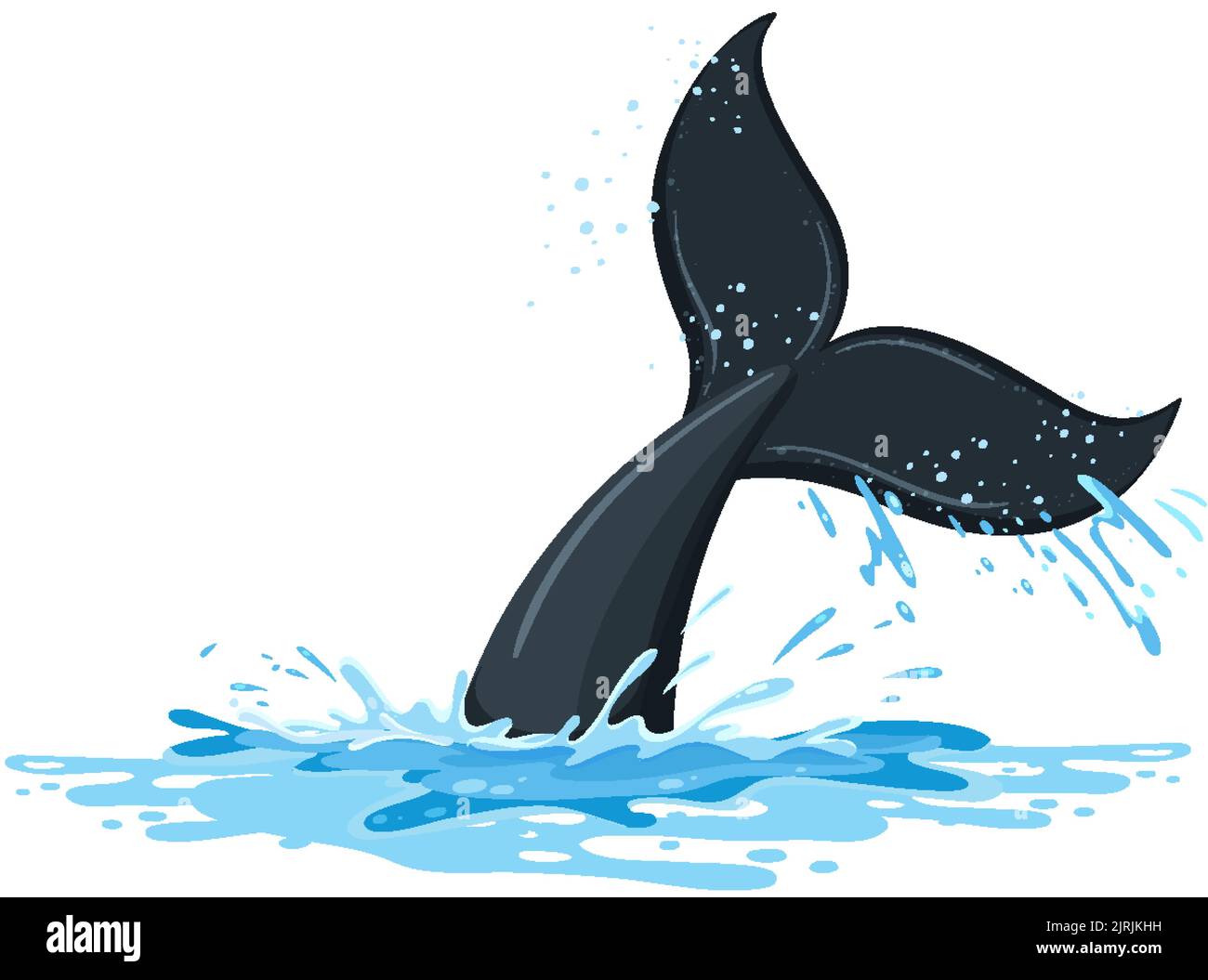 Tail of whale in the water illustration Stock Vector Image & Art - Alamy