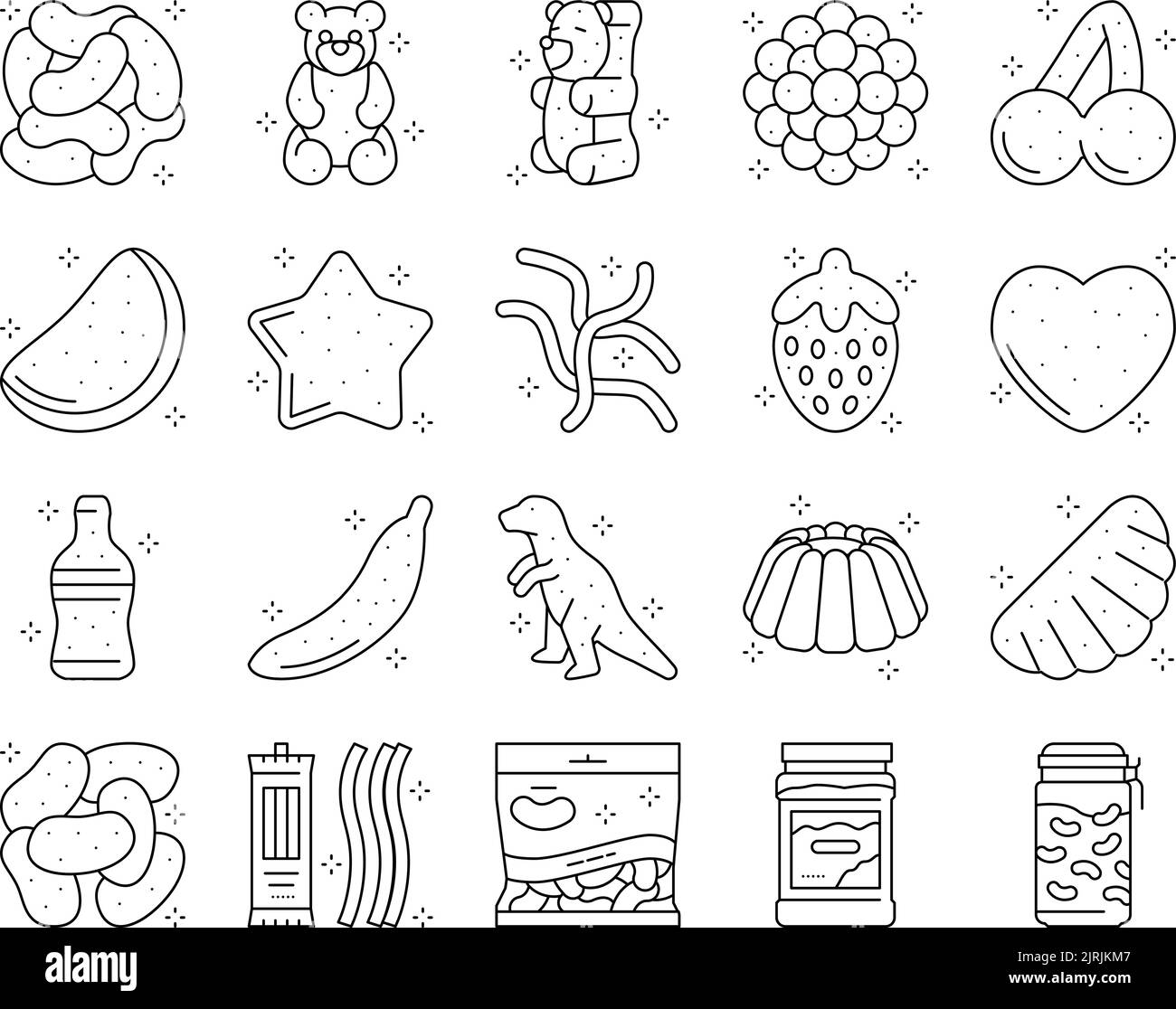 jelly candy gummy bear fruit gum icons set vector Stock Vector Image