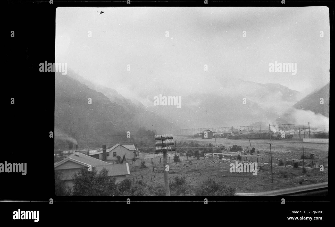 Otira, 1920s-1930s, South Island, by Roland Searle. Stock Photo