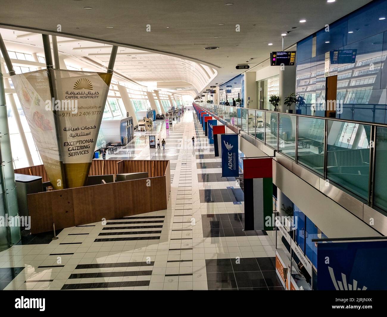 abu-dhabi-uae-08-04-2022-hall-way-at-adnec-exhibition-center-stock