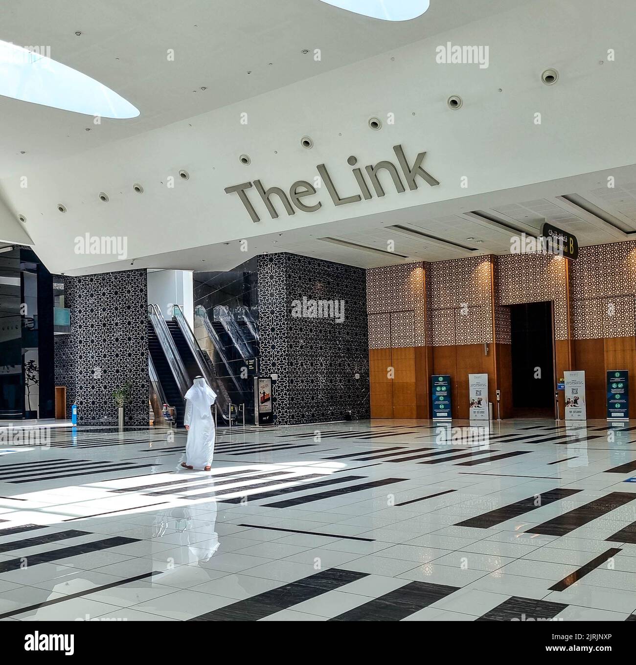 abu-dhabi-uae-08-04-2022-hall-way-at-adnec-exhibition-center-stock
