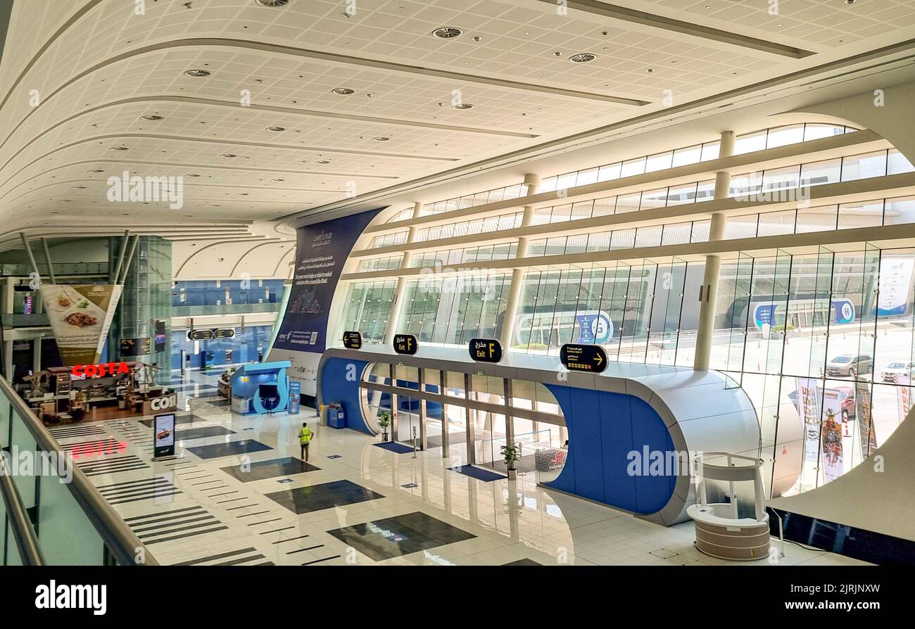 abu-dhabi-uae-08-04-2022-hall-way-at-adnec-exhibition-center-stock