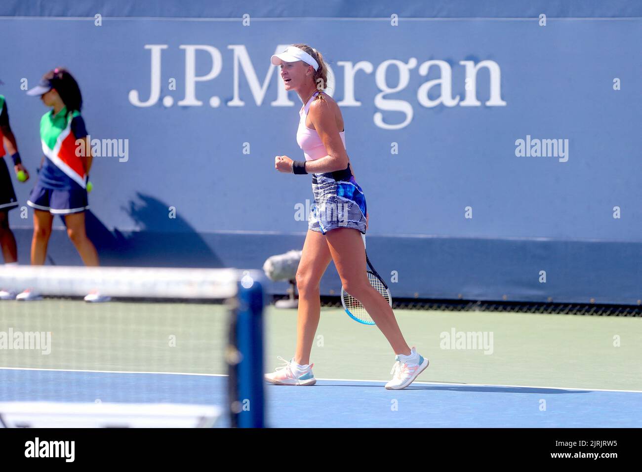 French tennis player Kristina Mladenovic plays and loses her qualification game against Sara Bejlek at The US Open in New York City, NY, USA on August 24, 2022. Photo by Charles Guerin/ABACAPRESS.COM Stock Photo