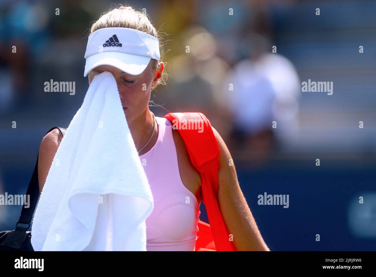 French tennis player Kristina Mladenovic plays and loses her qualification game against Sara Bejlek at The US Open in New York City, NY, USA on August 24, 2022. Photo by Charles Guerin/ABACAPRESS.COM Stock Photo