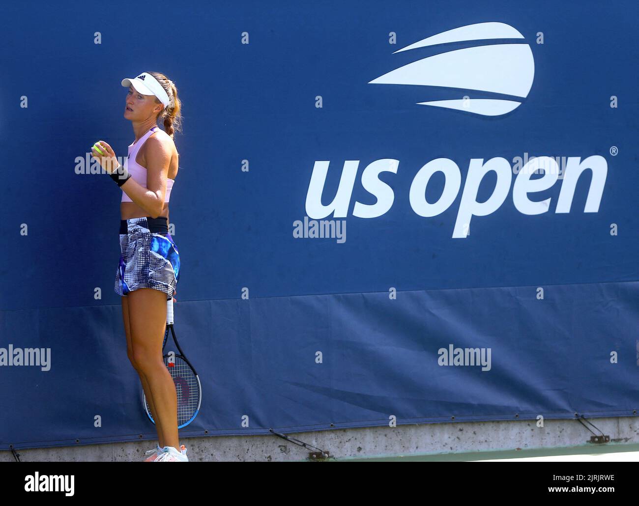 French tennis player Kristina Mladenovic plays and loses her qualification game against Sara Bejlek at The US Open in New York City, NY, USA on August 24, 2022. Photo by Charles Guerin/ABACAPRESS.COM Stock Photo
